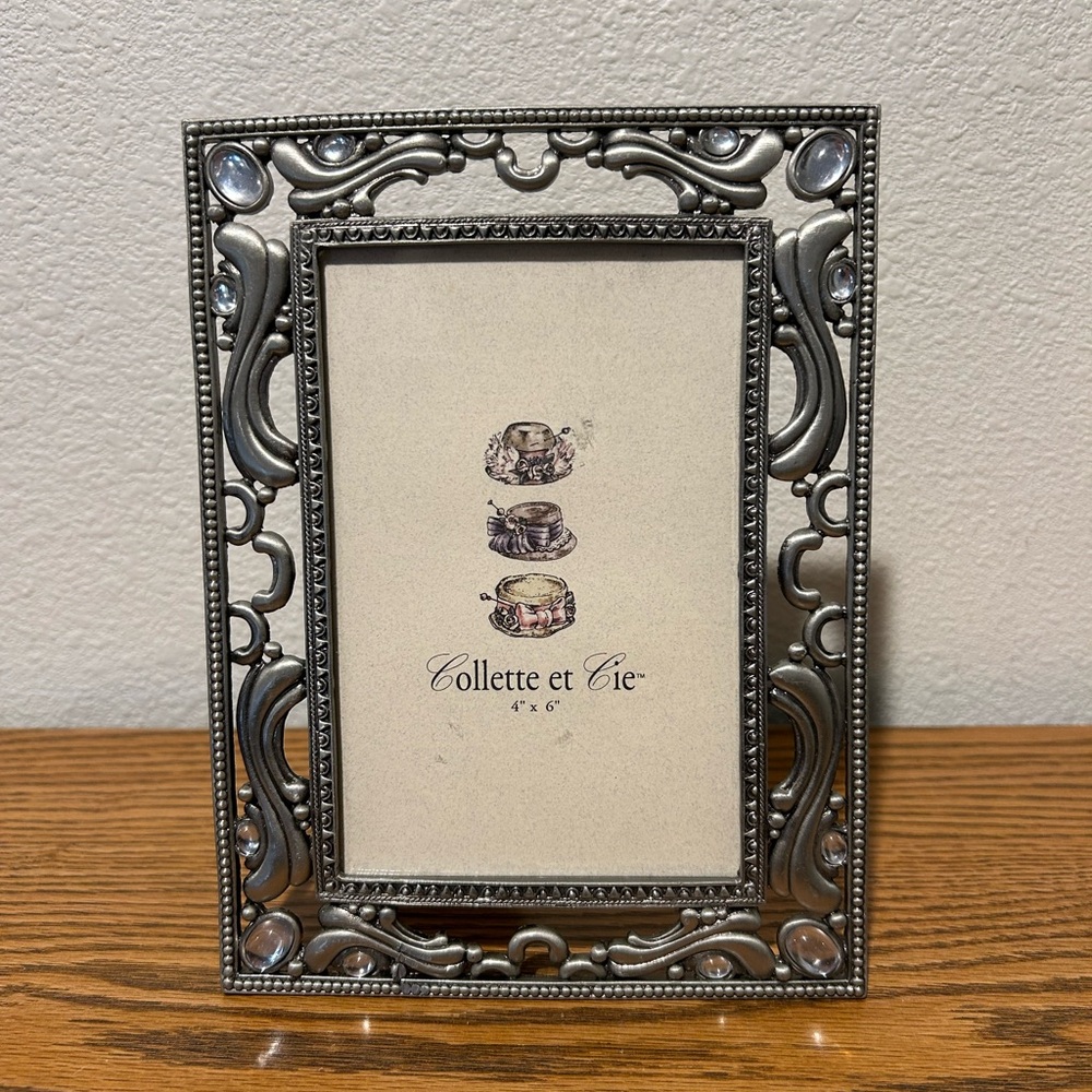 Ornate Vintage Pewter Photo Frame
